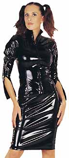 Veste fetichiste pour femme en vinyl noir